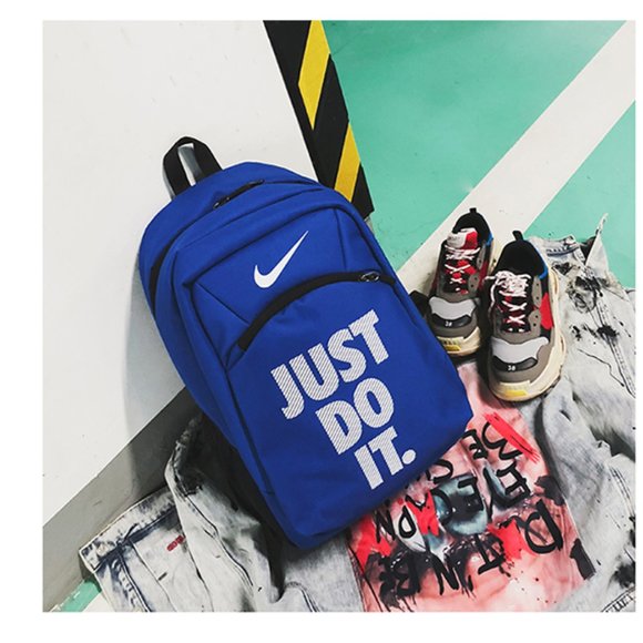 nike black and blue backpack